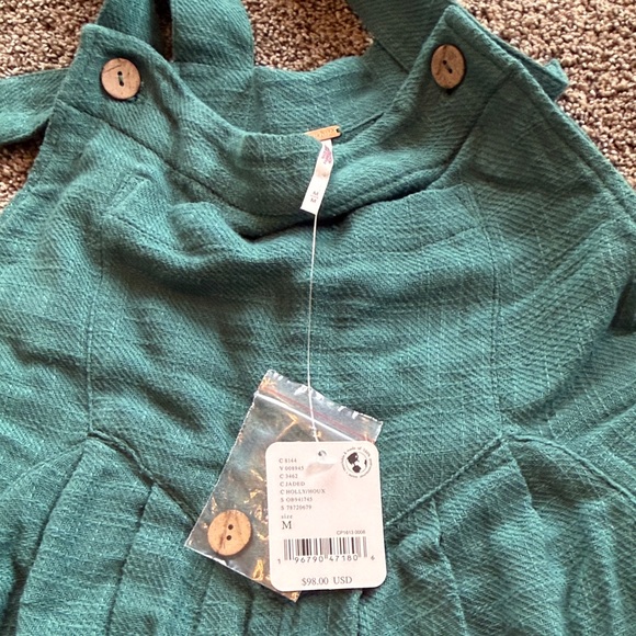 Free People - Teal Overalls with Pockets - Picture 3 of 4